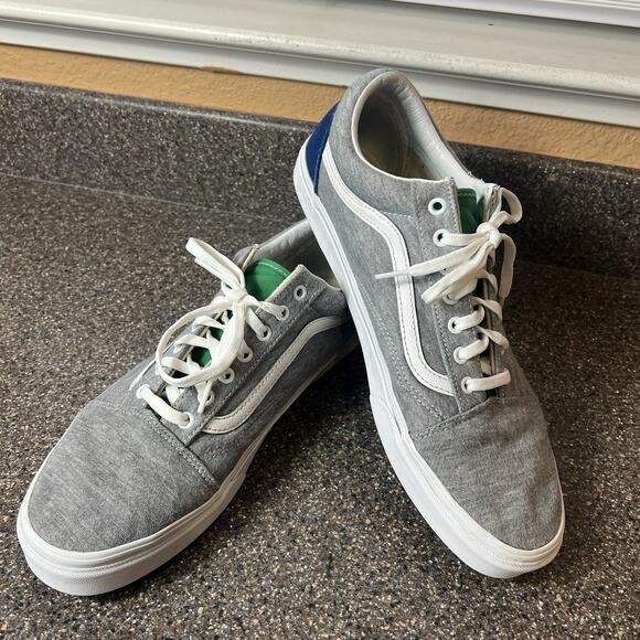 Vans Mens Size 13 Gray/Blue/Green Classic Skater Sneaker Shoe Canvas Lace Up Low - Picture 2 of 11